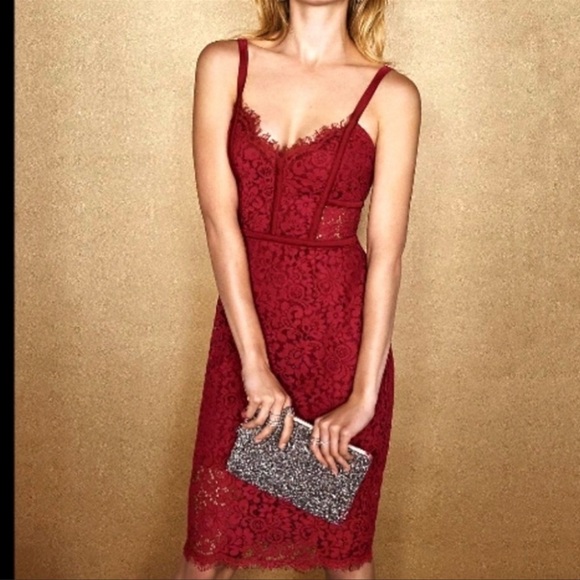 Express Dresses & Skirts - NWT Red Hot Romance Express Lace Midi Dress Size 0 red valentine